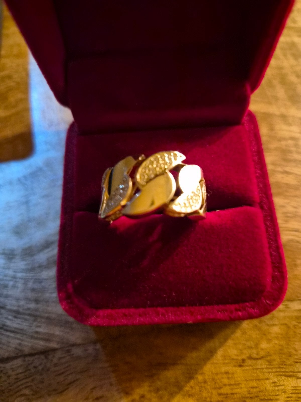 Prachtige 14Krt Gouden Cuban Link Ring, Sieraden, Tassen en Uiterlijk, Met kristal, 18 tot 19, Ophalen of Verzenden, Zo goed als nieuw