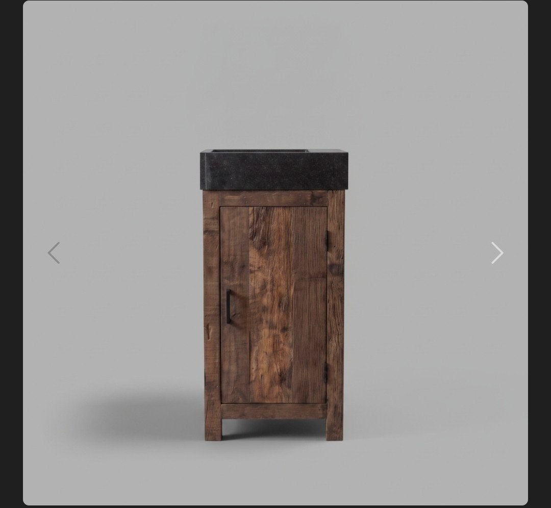 Rustieke wastafelkast met zwarte wasbak, Ophalen, Minder dan 50 cm, Nieuw, Minder dan 100 cm