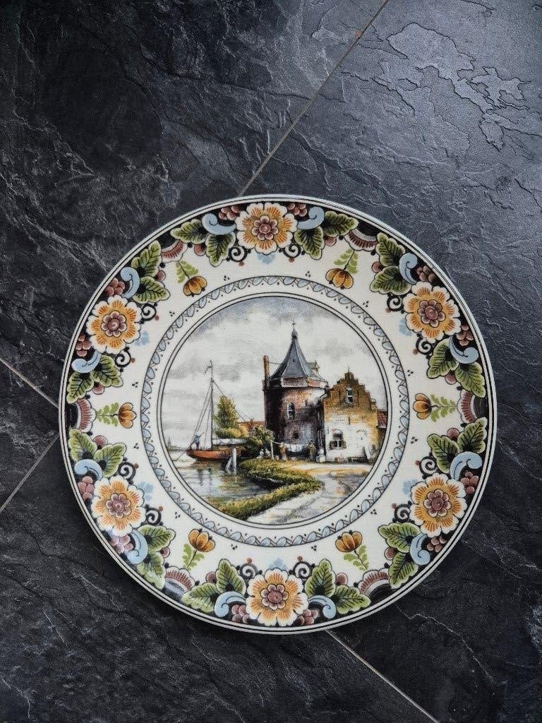 Mooi Polychrome Delfts handwerk sierbord, Antiek en Kunst, Ophalen of Verzenden