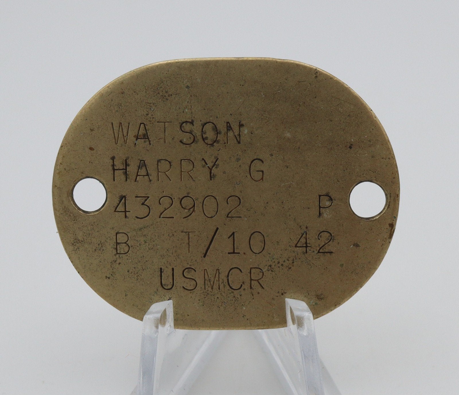 US WWII Marine Corps Dog Tag (2), Ophalen of Verzenden, Marine, Amerika, Embleem of Badge