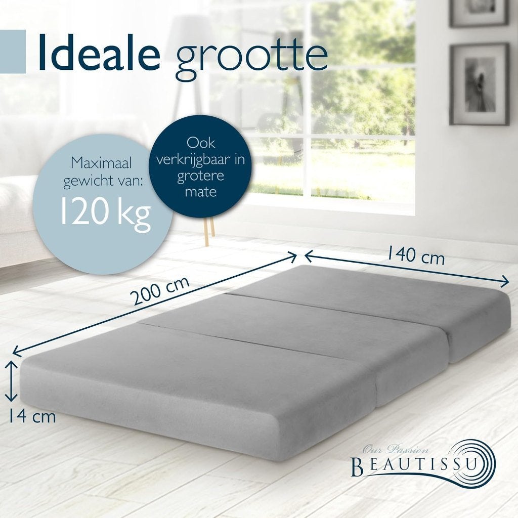 Foldable Mattress 140x200 cm - Memory Foam, Huis en Inrichting, Tweepersoons, Zo goed als nieuw, Matras, 200 cm