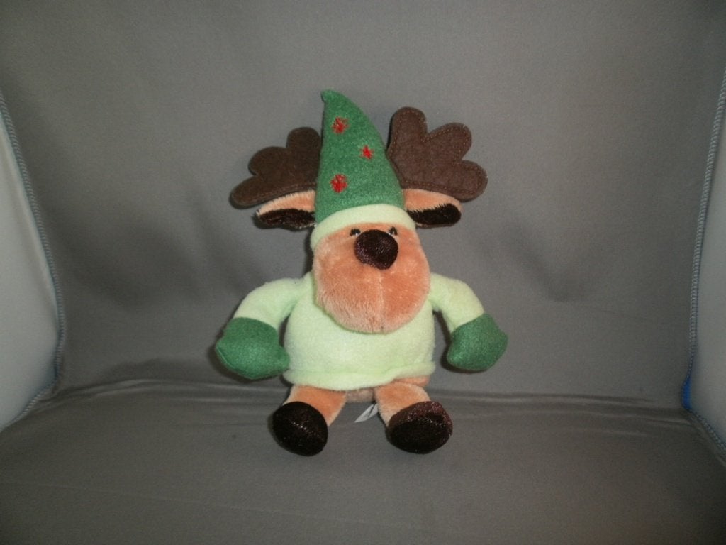 Evora Kruidvat rendier hert in groen pakje 23 cm velours en, Overige merken, Overige karakters, Overige typen, Ophalen of Verzenden