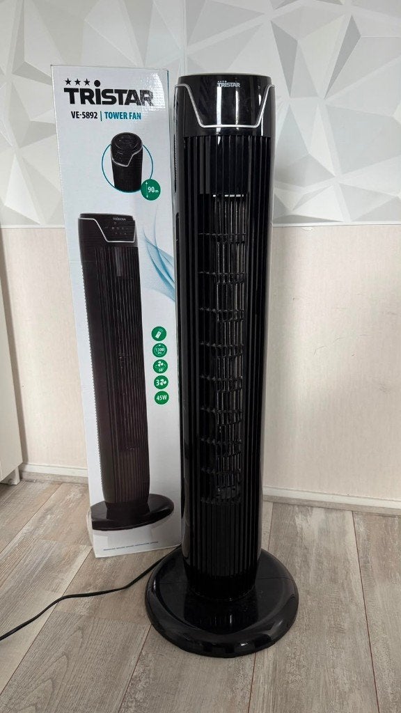 Tristar VE-5892 Ventilator – Afstandsbediening, Ophalen, Ventilator met afstandsbediening, Zo goed als nieuw, Torenventilator