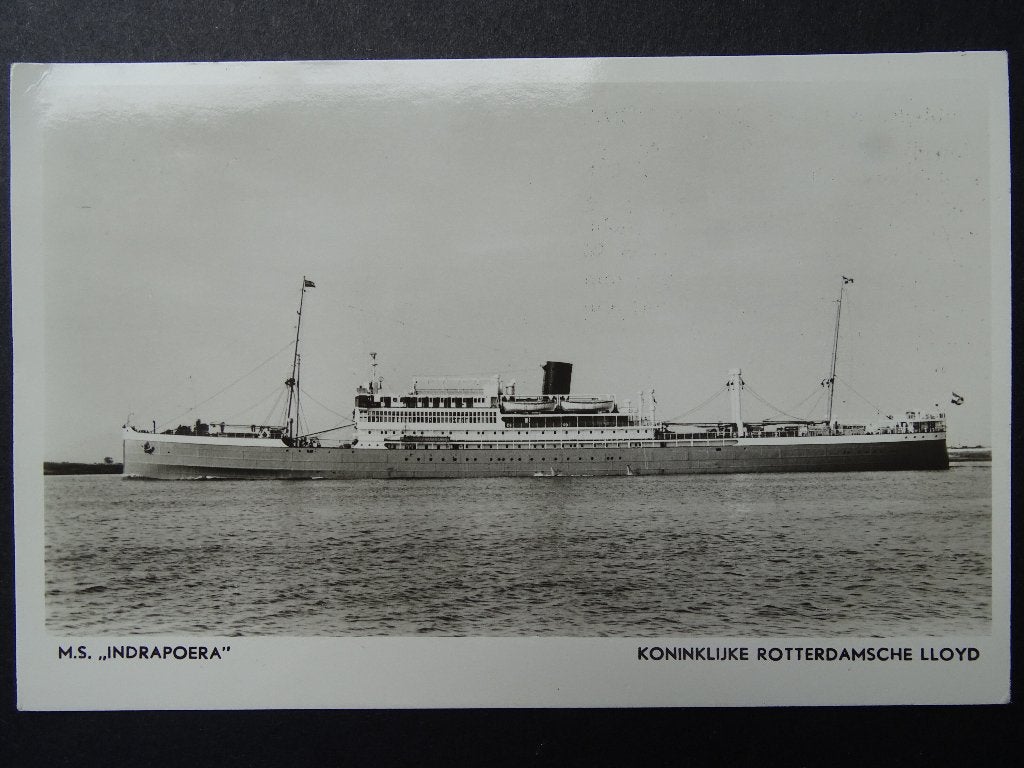 Indrapoera - Kon. Rotterdamsche Lloyd, Ophalen of Verzenden, Zo goed als nieuw, Motorboot, Kaart, Foto of Prent
