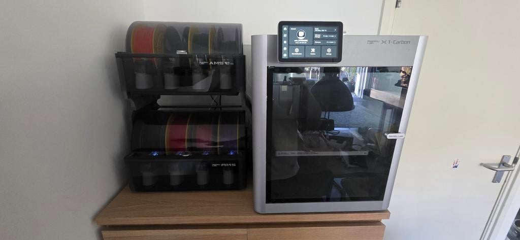 Bambu Lab X1 Carbon 3D printer met AMS en AMS2 Pro, Computers en Software, 3D Printers, Ophalen, Zo goed als nieuw, Filament, Ingebouwde Wi-Fi