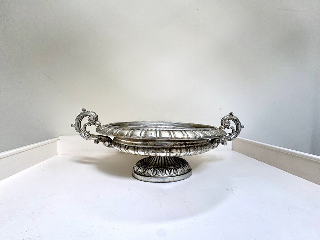brocante houten ovale schaal zilverkleurig met sieroren, Antiek en Kunst, Ophalen