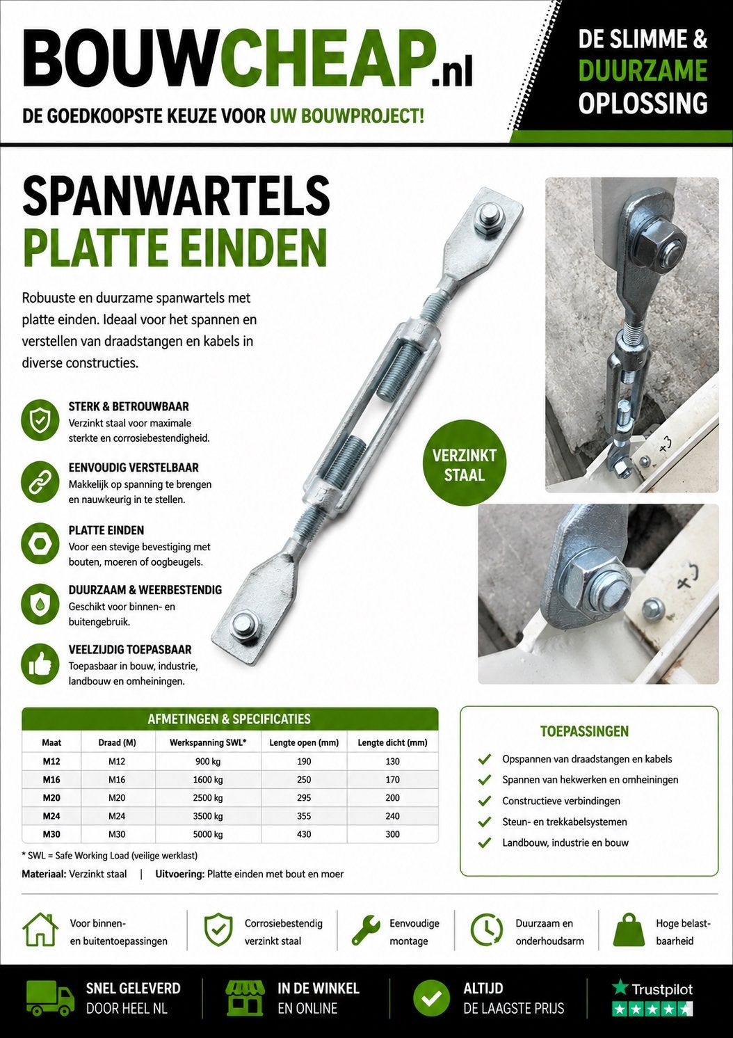 Spanwartels en Haakankers Bouwcheap, Ophalen of Verzenden, Nieuw, Overige typen