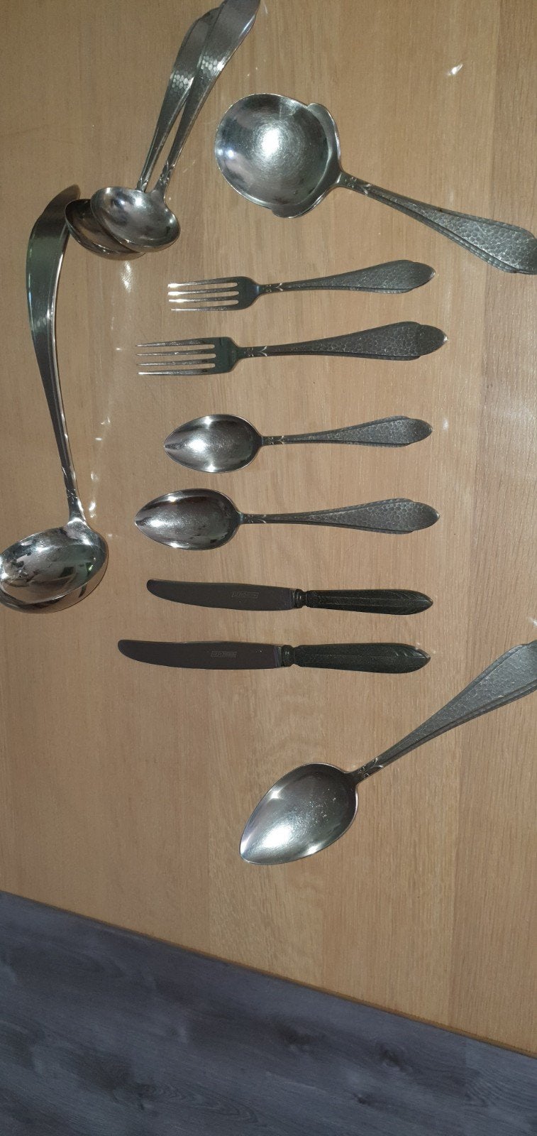 Bestekset voor 9 personen - Vintage zilverkleurig, Ophalen of Verzenden
