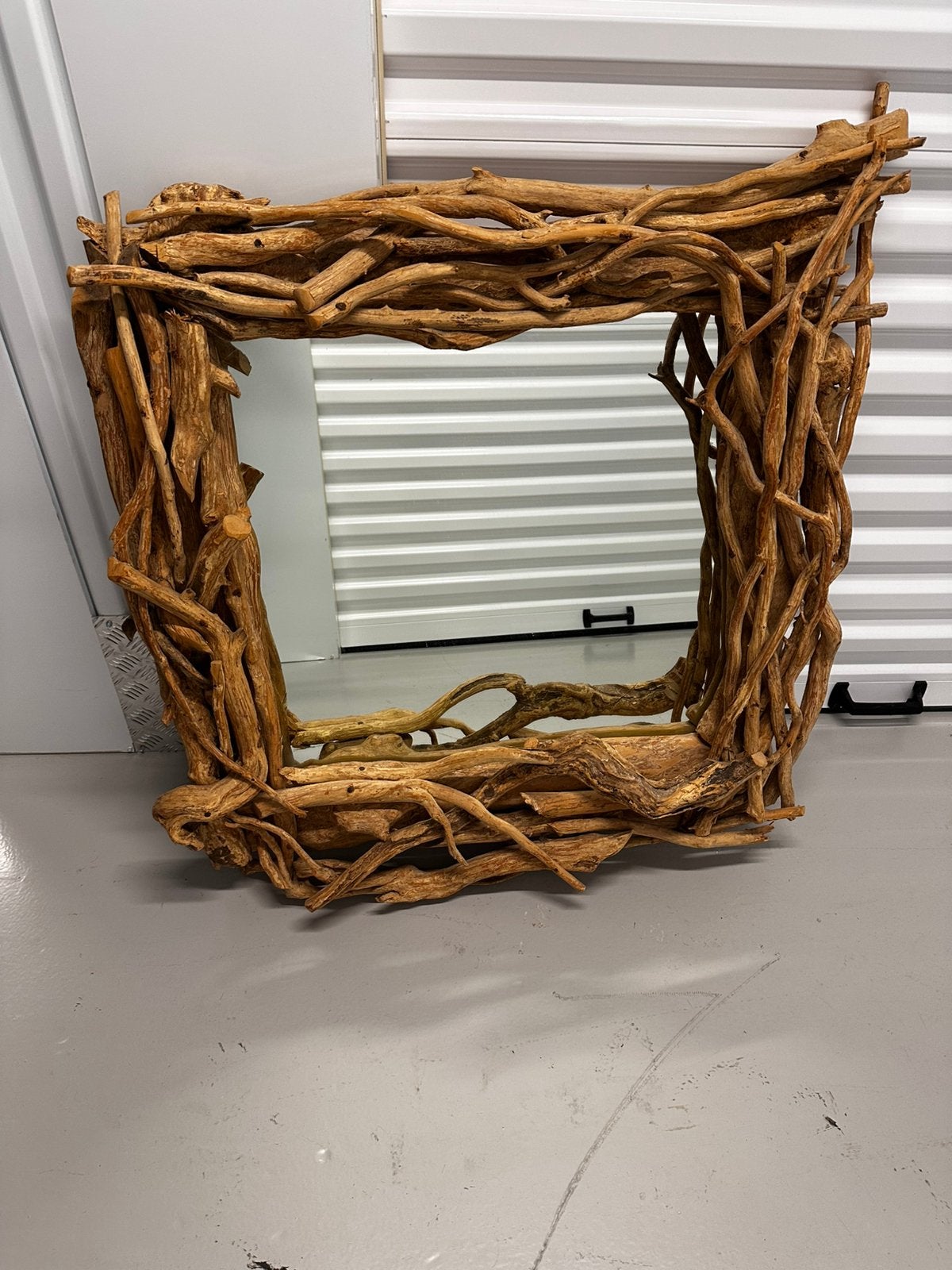 Prachtige Ibiza Spiegel van Massief Wortelhout, Huis en Inrichting, Woonaccessoires | Spiegels, Ophalen, 100 tot 150 cm, Zo goed als nieuw