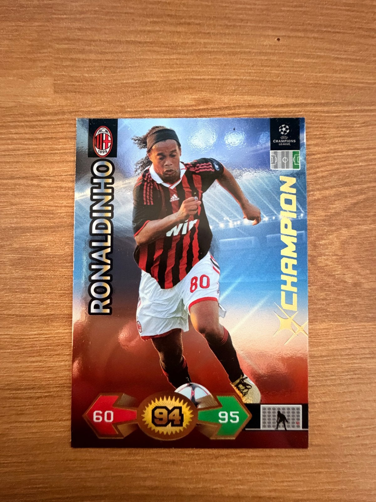 Ronaldinho Panini Super Strikes 2009/10 Champion - AC Milan, Ophalen of Verzenden, Gebruikt, Buitenlandse clubs, Spelerskaart