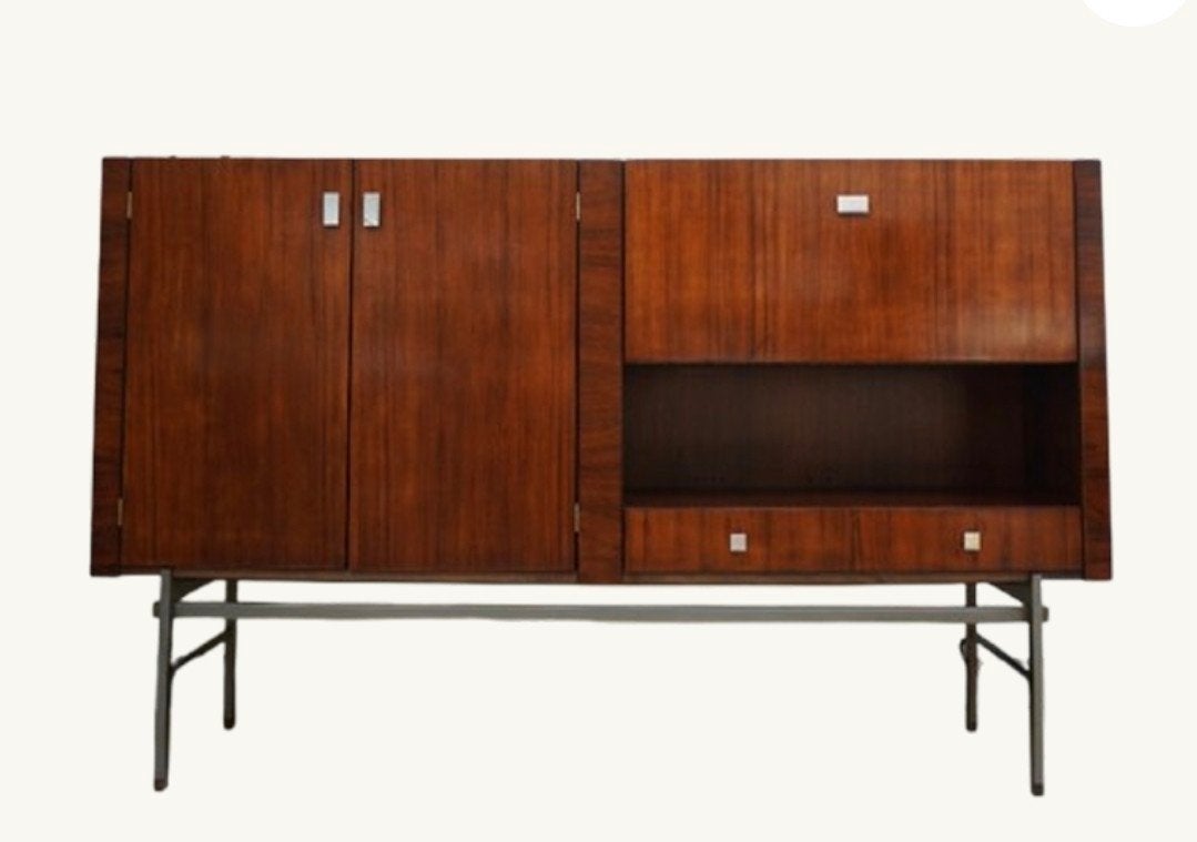 highboard palissanderhout door Alfred Hendrikx, Belformr, Vintage, 150 tot 200 cm, Ophalen of Verzenden, Met deur(en)