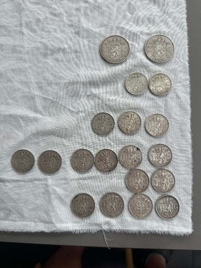 munten, Postzegels en Munten, Koningin Juliana, Zilver, Losse munt, Overige waardes