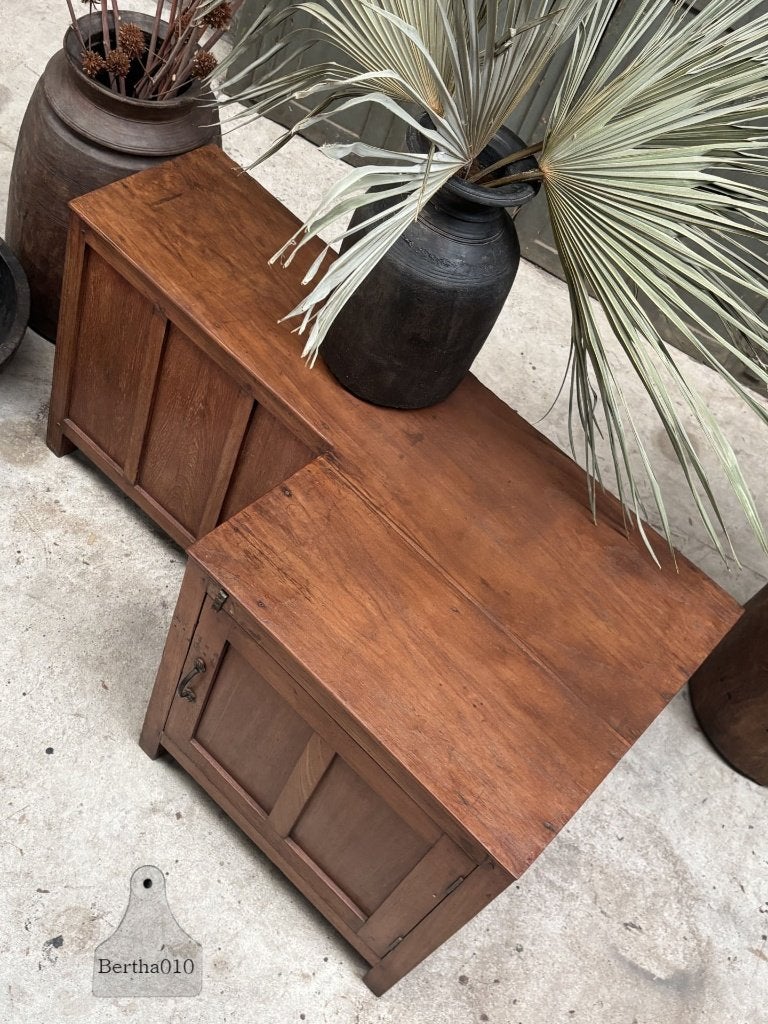 Unieke houten trappentafel, Antiek en Kunst, Ophalen of Verzenden