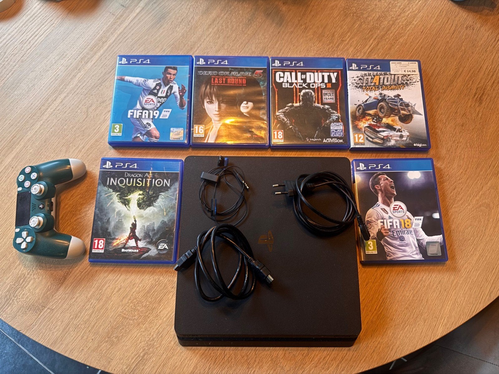 PS4 Slim 500 GB met 6 spellen en controller, Ophalen of Verzenden, Met 1 controller, Slim