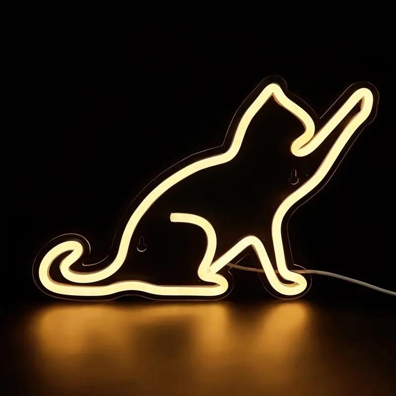 LED lamp neon stijl Spelende kat (30.5 x 19.5cm), Ophalen of Verzenden, Nieuw, Lichtbak of (neon) lamp