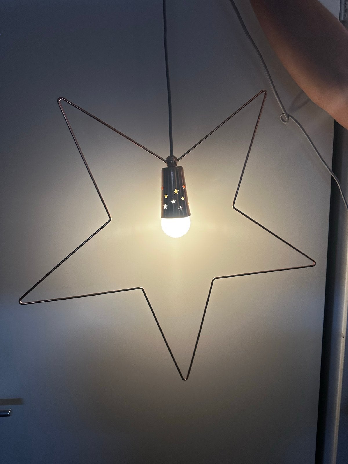 IKEA STRÅLA Stervormige Hanglamp met Aan/Uit Knop, Ophalen of Verzenden, Zo goed als nieuw, Metaal, E14 (klein)
