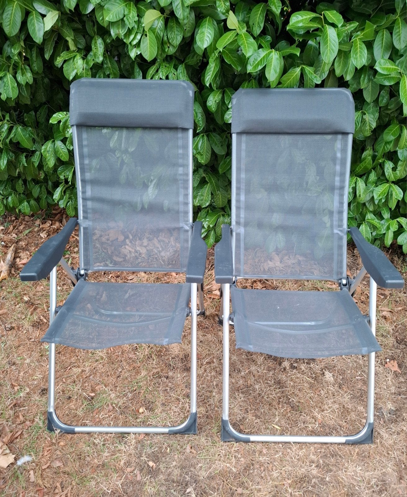 2 lichtgewicht campingstoelen, verstelbaar.  Grijs, Ophalen, Gebruikt, Campingstoel