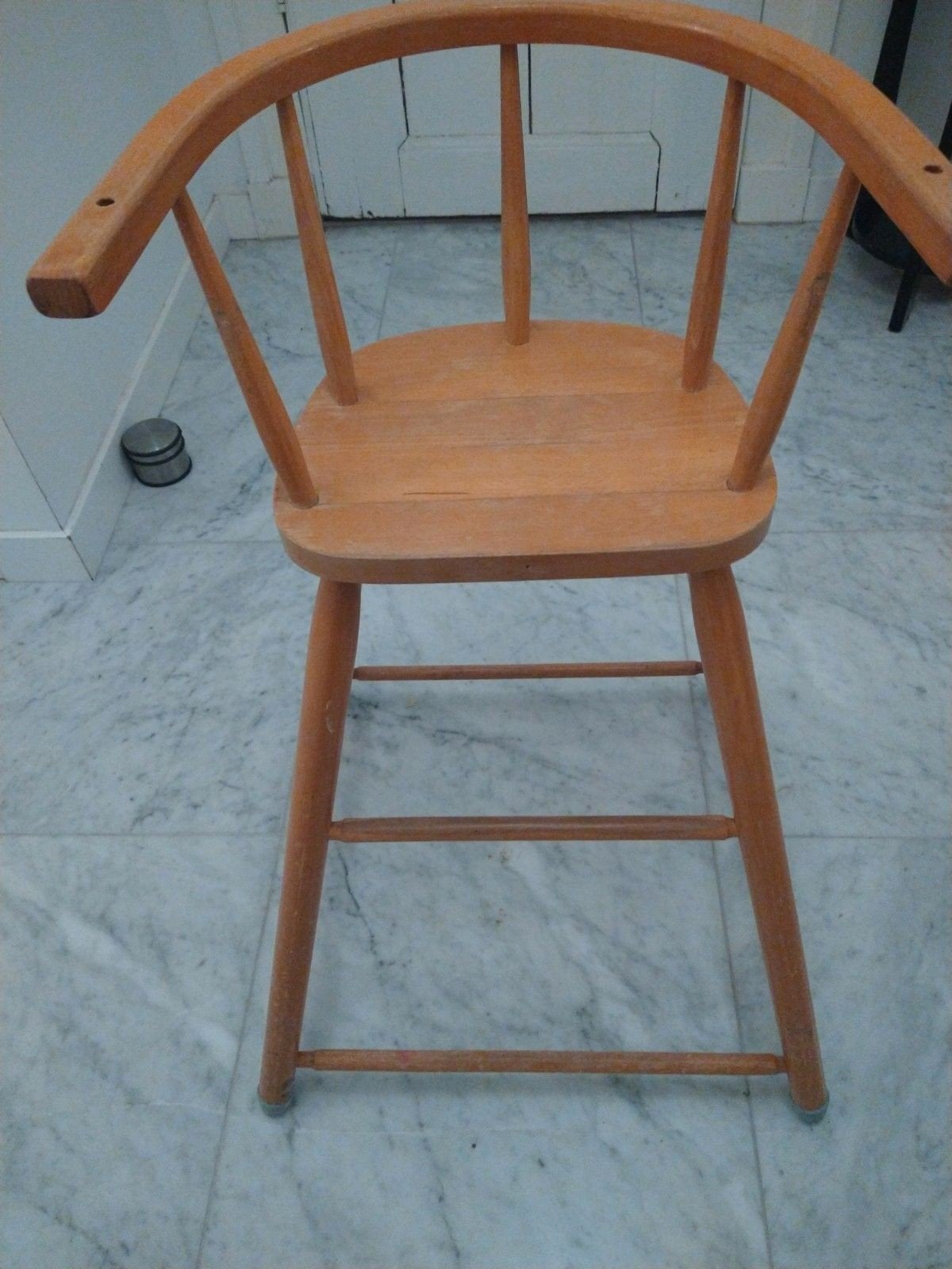 Vintage Houten Hoge Kinderkruk - Stevig en Charmant, Ophalen of Verzenden