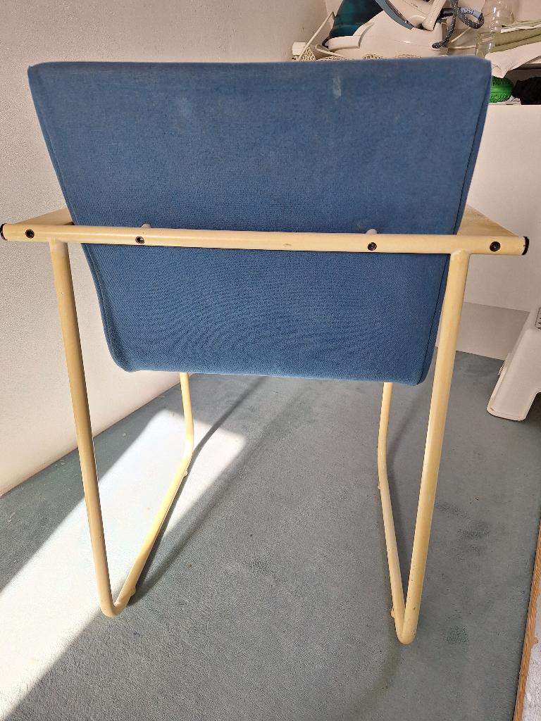 Castelijn eetkamer stoelen, Huis en Inrichting, Stoelen, Gebruikt, Vier, Metaal, Stof, Blauw, Ophalen