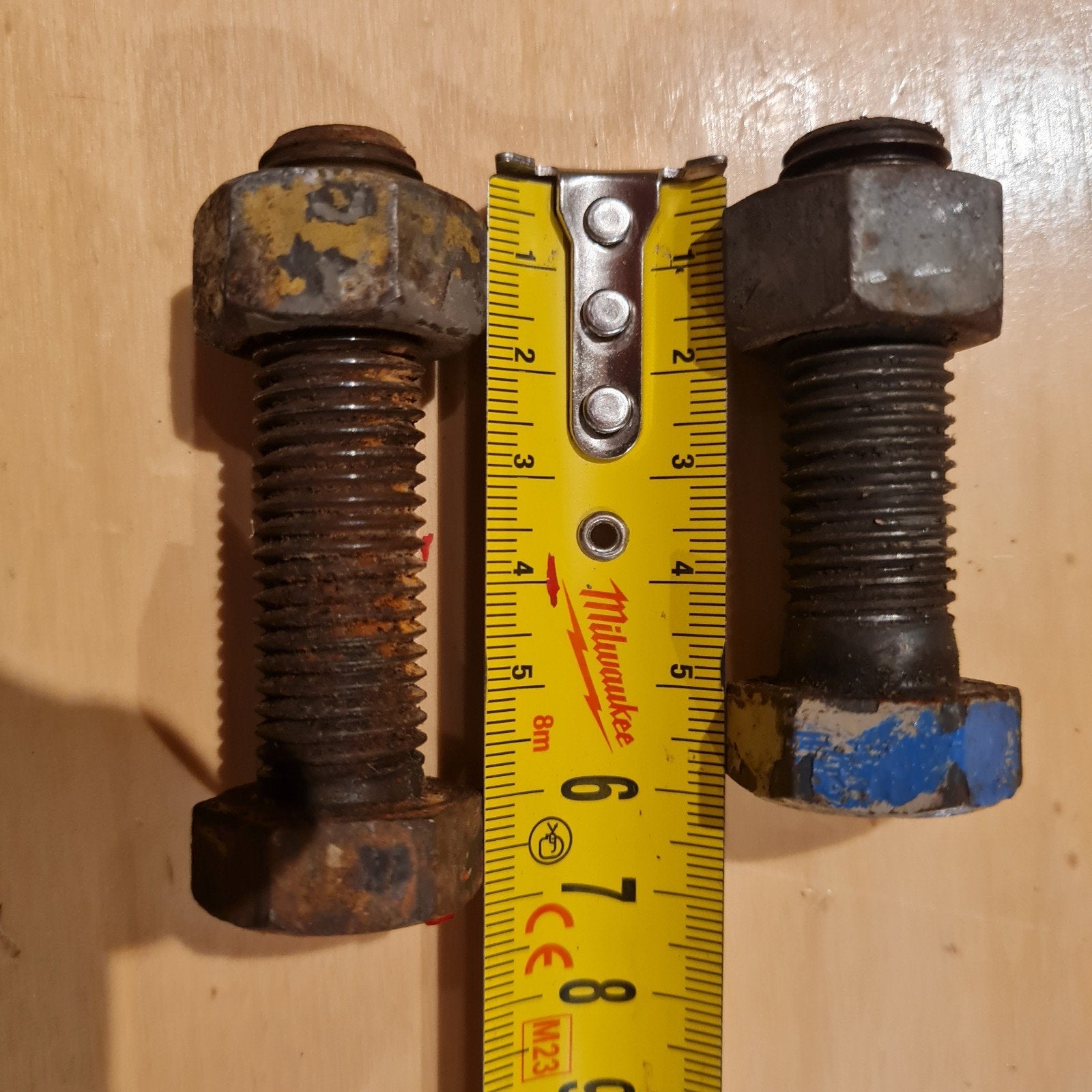 Partij gebruikte bouten met moeren M16 (50mm & 60mm), Ophalen of Verzenden, Gebruikt, 50 tot 100 mm, Bouten of Moeren
