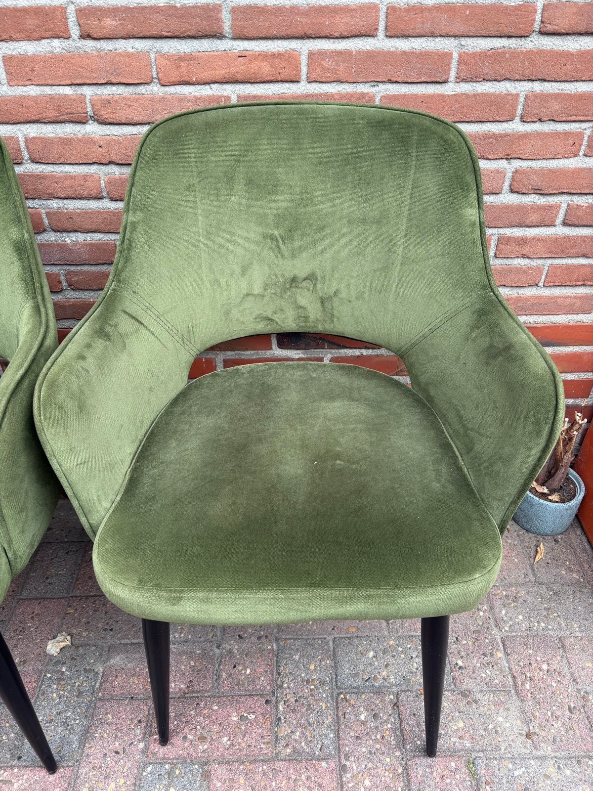 Velvet velours fluwelen eetkamerstoelen, Ophalen, Gebruikt, Overige kleuren, Drie