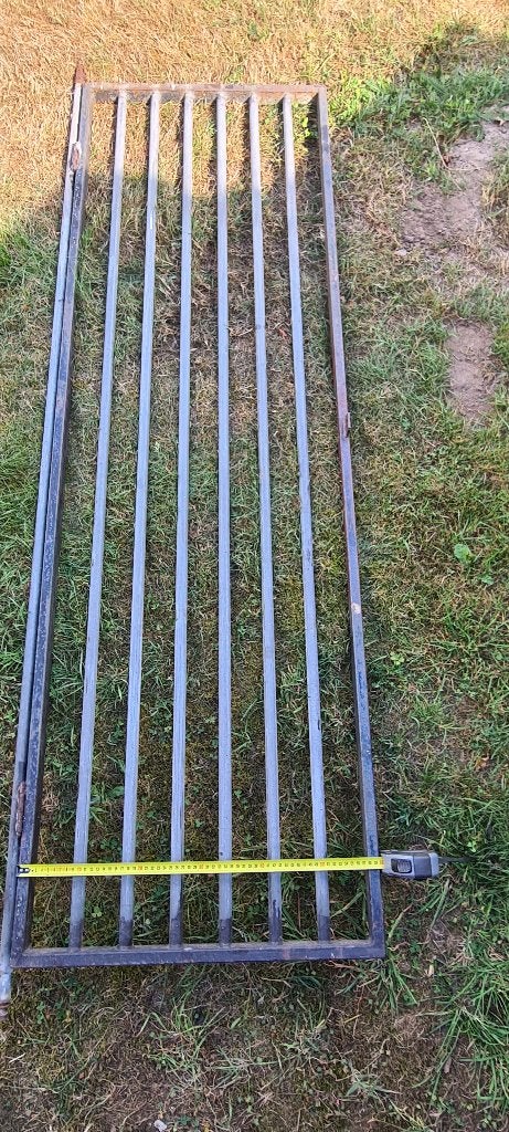 Dubbele poort 2 keer 190x60 cm ijzer met spijlen, Tuin en Terras, Ophalen, Gebruikt, Minder dan 100 cm, Draaipoort