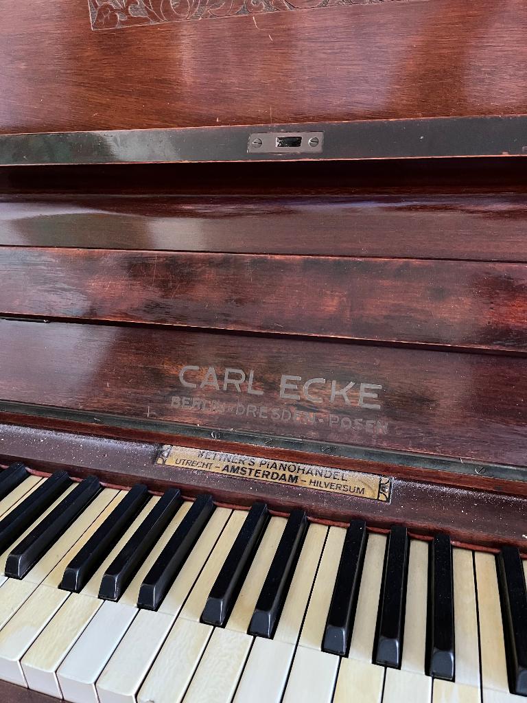 Klassieke Carl Ecke piano, Ophalen, Gebruikt, Bruin, Piano