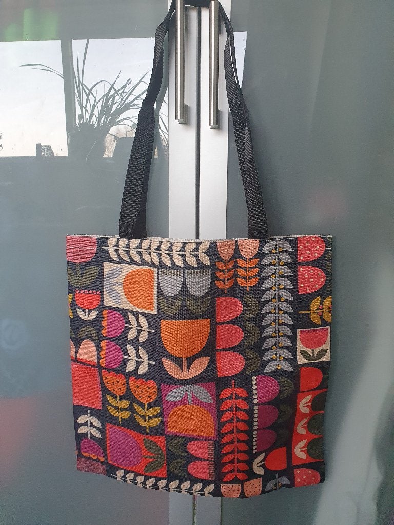 Shopper tote bag retro tulpen, Ophalen of Verzenden, Nieuw, Overige kleuren, Shopper