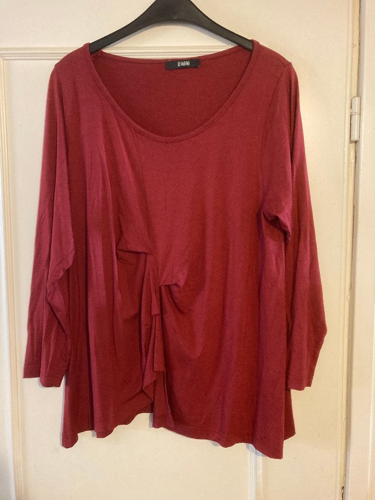 Aparte wijde rode viscose blouse van Rimini, maat M/L, Verzenden, Rimini, Maat 42/44 (L), Zo goed als nieuw