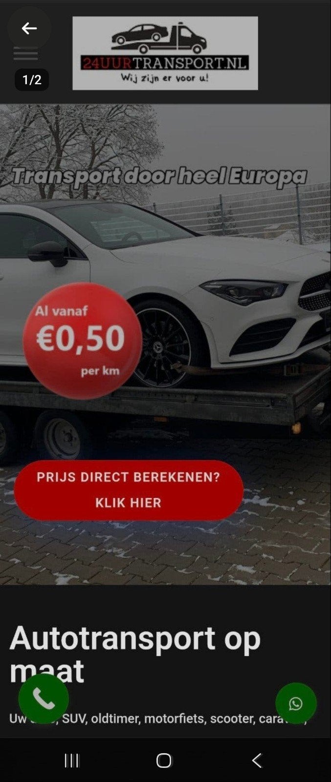 24/7 Sleepdienst, Takeldienst, Pechhulp, Autotransport Websi