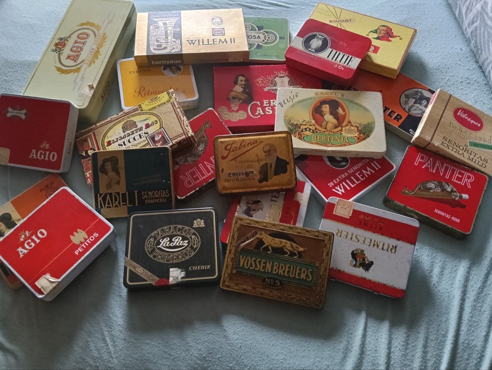 Collectie vintage sigarenblikjes (Agio, Willem II, Panter), Ophalen of Verzenden, Gebruikt, Overige, Overige merken
