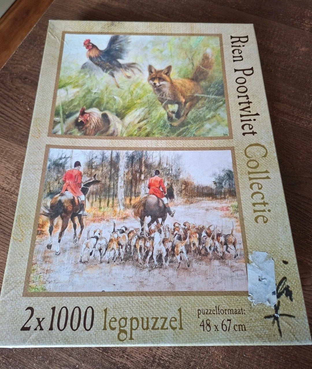 Rien Poortvliet Collectie 2x1000 Legpuzzel, Ophalen of Verzenden, 500 t/m 1500 stukjes, Gebruikt, Legpuzzel