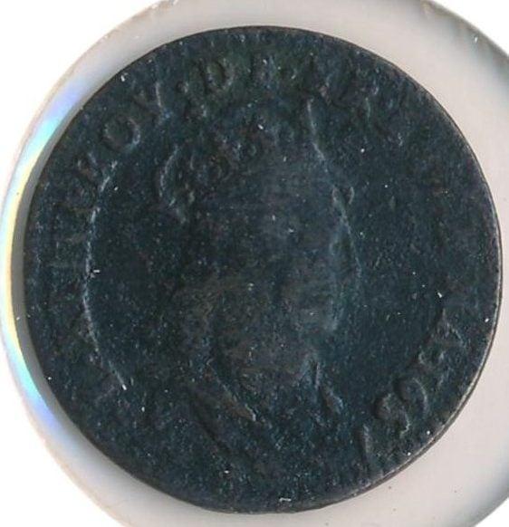 Frankrijk 1 Liard 1657-B, Ophalen of Verzenden, Frankrijk, Losse munt