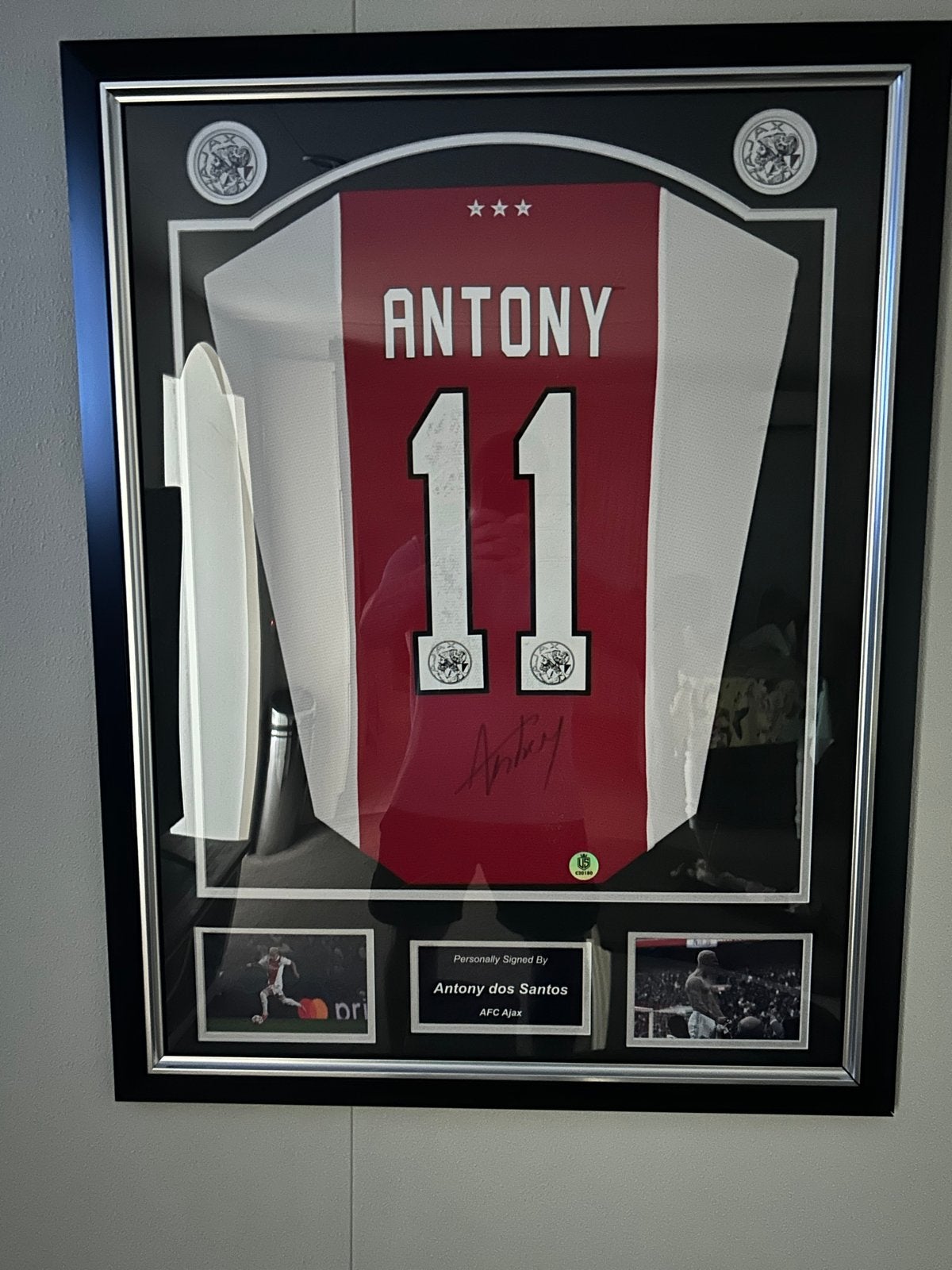 Gesigneerd Antony Ajax shirt - Ingelijst met COA, Verzamelen, Ophalen of Verzenden, Zo goed als nieuw, Ajax, Shirt