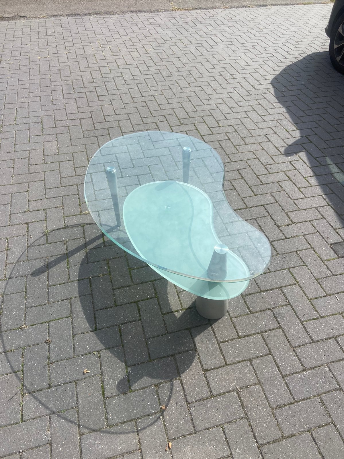 Design salon tafel glas, Ophalen, Gebruikt, Rechthoekig