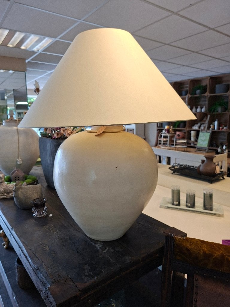 *SALE* Geweldige grote kruiklamp met kap ivoor, Ophalen, Zo goed als nieuw, Overige materialen