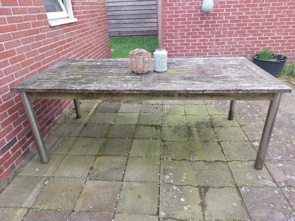 QUEENS TEAK TUINTAFEL, Tuin en Terras, Ophalen, Gebruikt, Rechthoekig, Teakhout