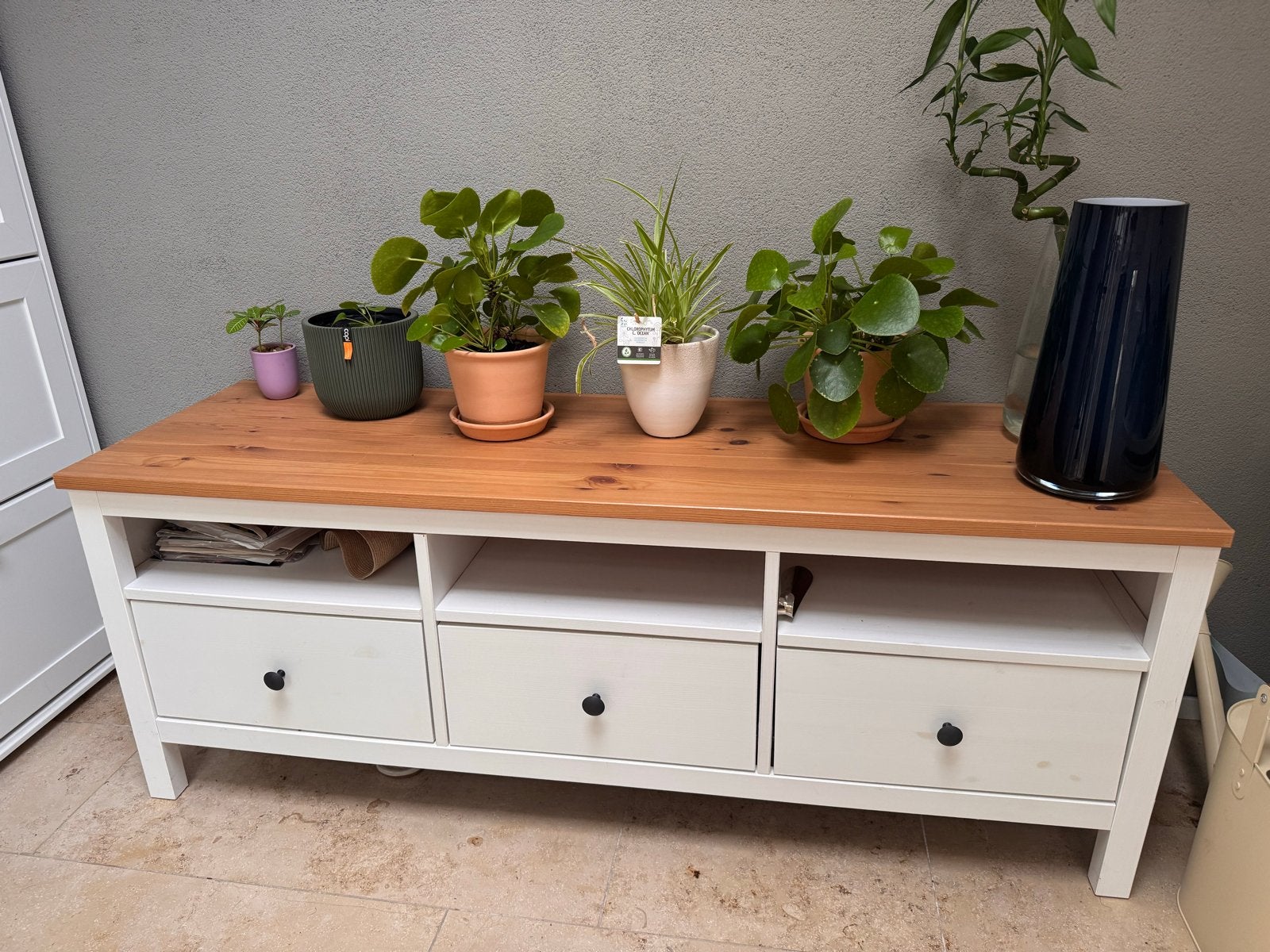 TV meubel van IKEA Hemnes, Ophalen, 25 tot 50 cm, 100 tot 150 cm, Minder dan 100 cm