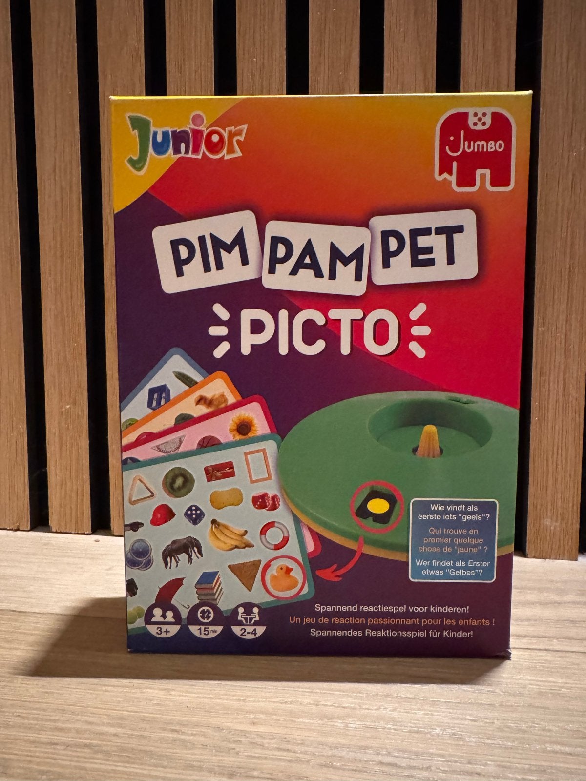 Pim Pam Pet Picto Junior - Reactiespel 3+, Drie of vier spelers, Ophalen of Verzenden, Zo goed als nieuw