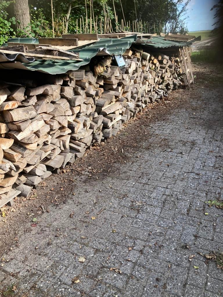 Te koop, droog openhaardhout 150€ per m3, Tuin en Terras, Haardhout, 6 m³ of meer, Ophalen, Essenhout, Blokken