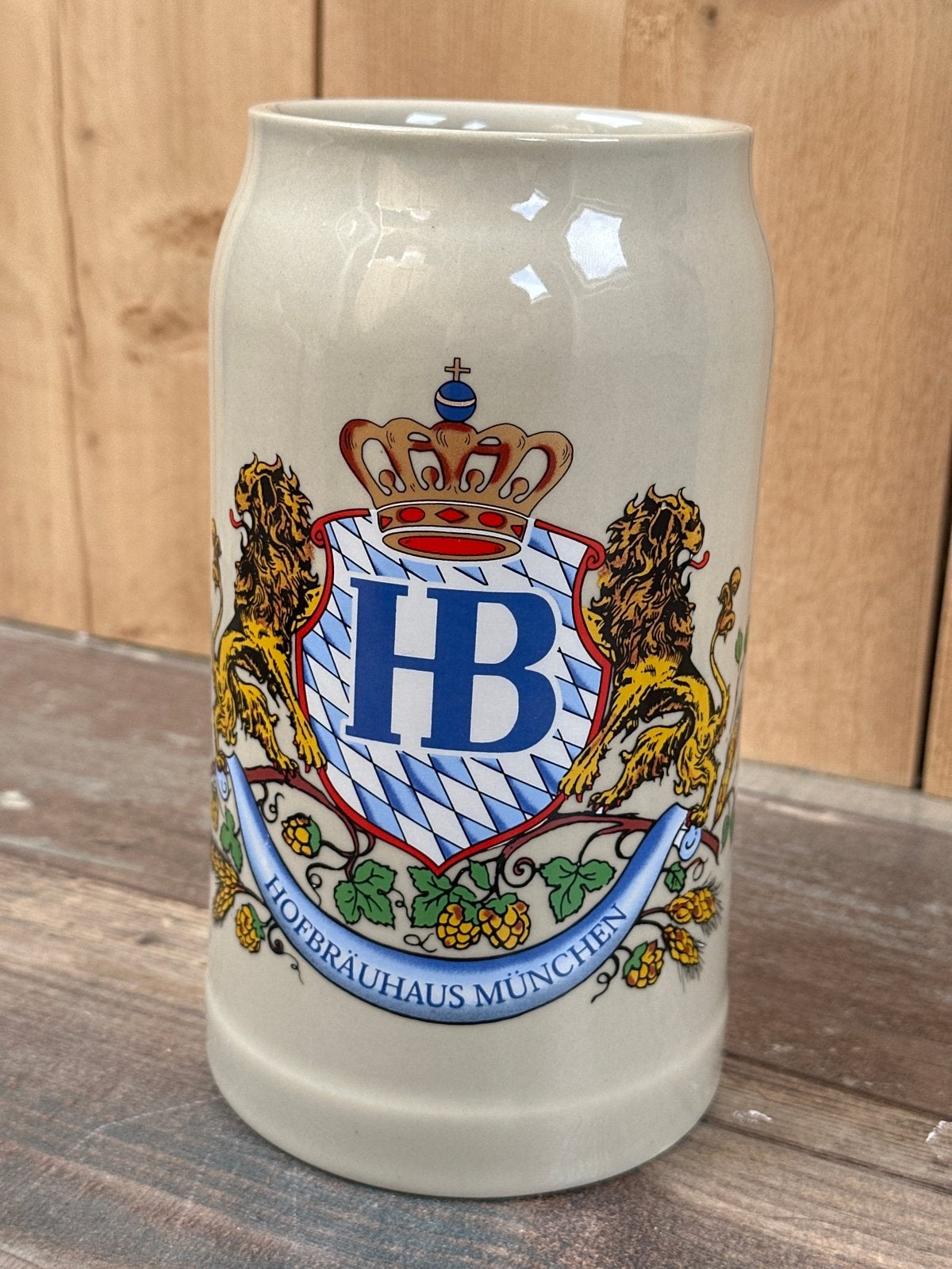 Originele Hofbrauhaus München 1 liter aardewerk bierpul, Antiek en Kunst, Ophalen of Verzenden