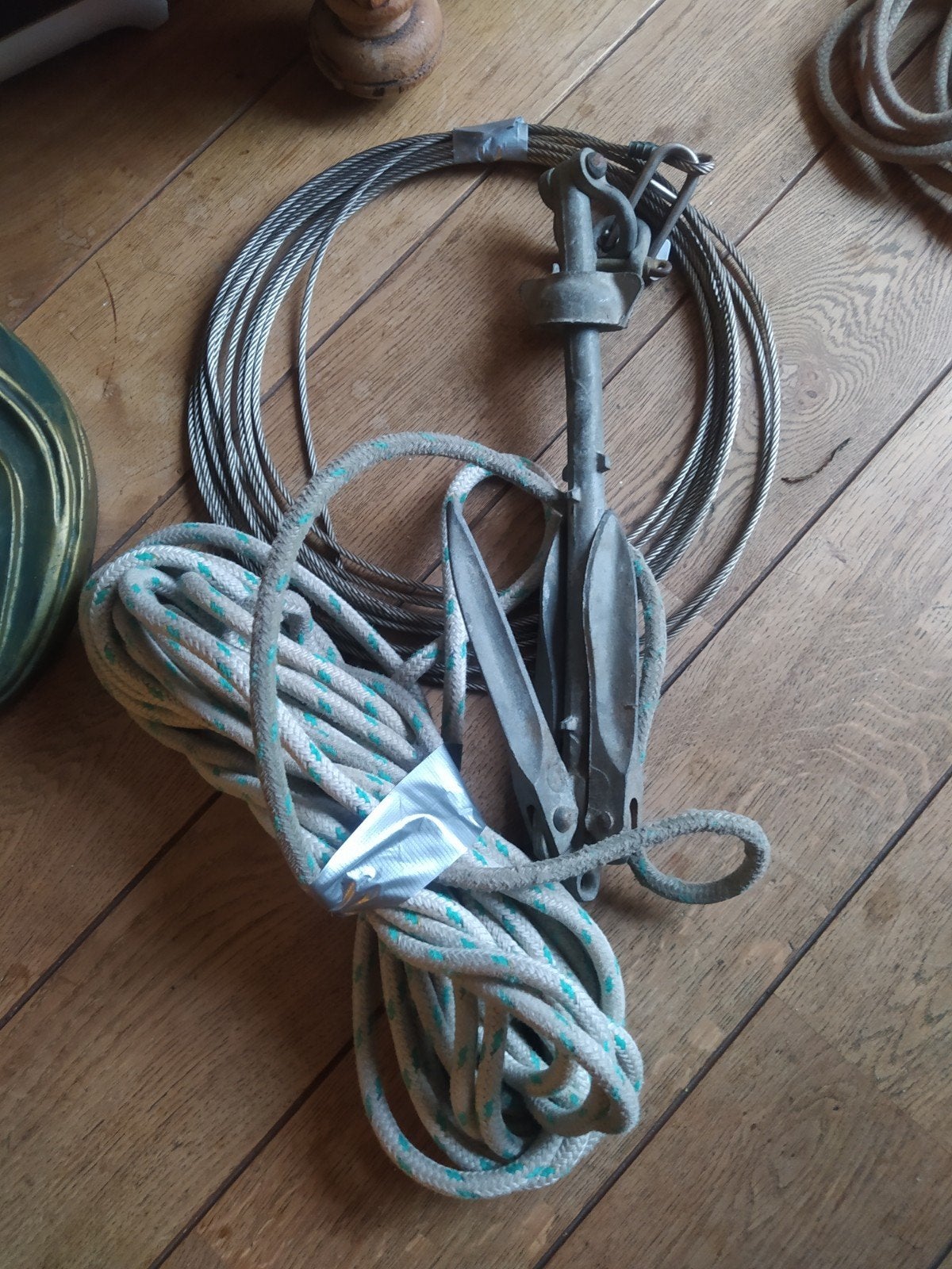 Anker (vouw) met  touw en ijzerenkabel, Watersport en Boten, Ophalen of Verzenden, Toebehoren, Minder dan 15 m²