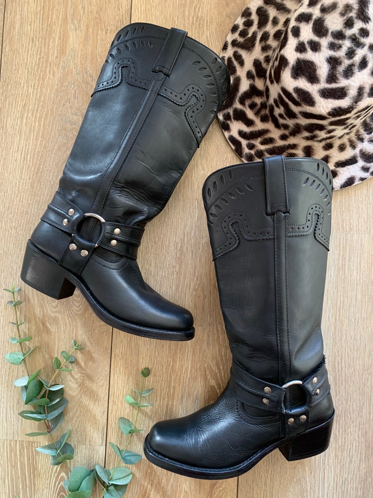Buffalo hoge bikerboots 41 western boots cowboylaarzen, Hoge laarzen, -, Zwart, -