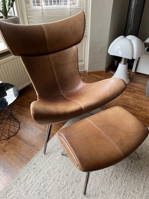 vintage design Imola lounge chair plus hocker BoConcept, Huis en Inrichting, Fauteuils, Ophalen, Gebruikt, 75 tot 100 cm, Knoll cassina deens jacobsen wegner pastoe eames vitra