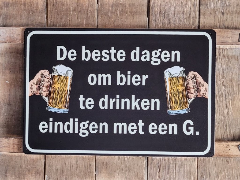 Beste dagen om bier te drinken reclamebord van metaal deco, Info@deconoord.nl, Deco Noord, Nieuw, Ophalen of Verzenden