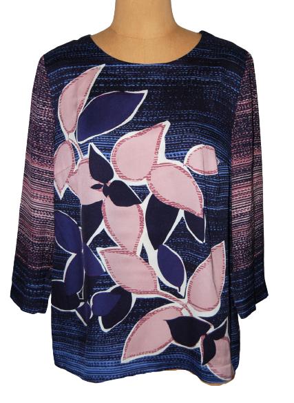 Nieuwe Caroline Biss blousetop, blouse top, flower, Mt. L, Verzenden, Paars, Maat 42/44 (L), Nieuw