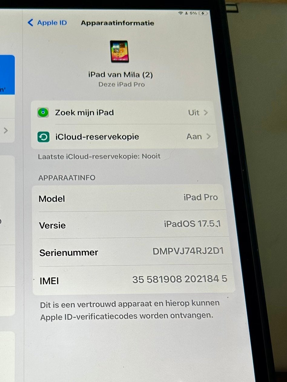 Foto 5 van iPad Pro versie iPadOS 17.5.1 - Zo goed als nieuw