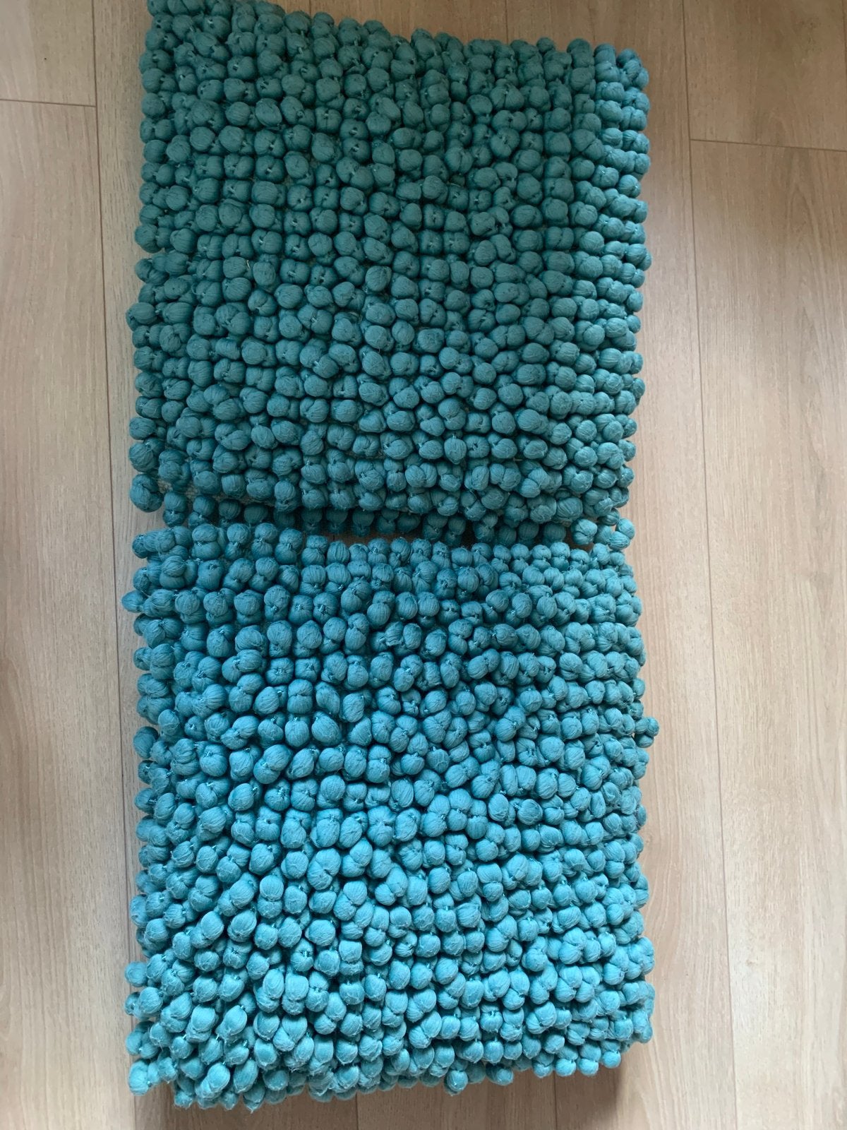 2 bolletjes kussens met vulling - Cyaan/Aqua, Gebruikt, Blauw, Inclusief binnenkussen, Vierkant