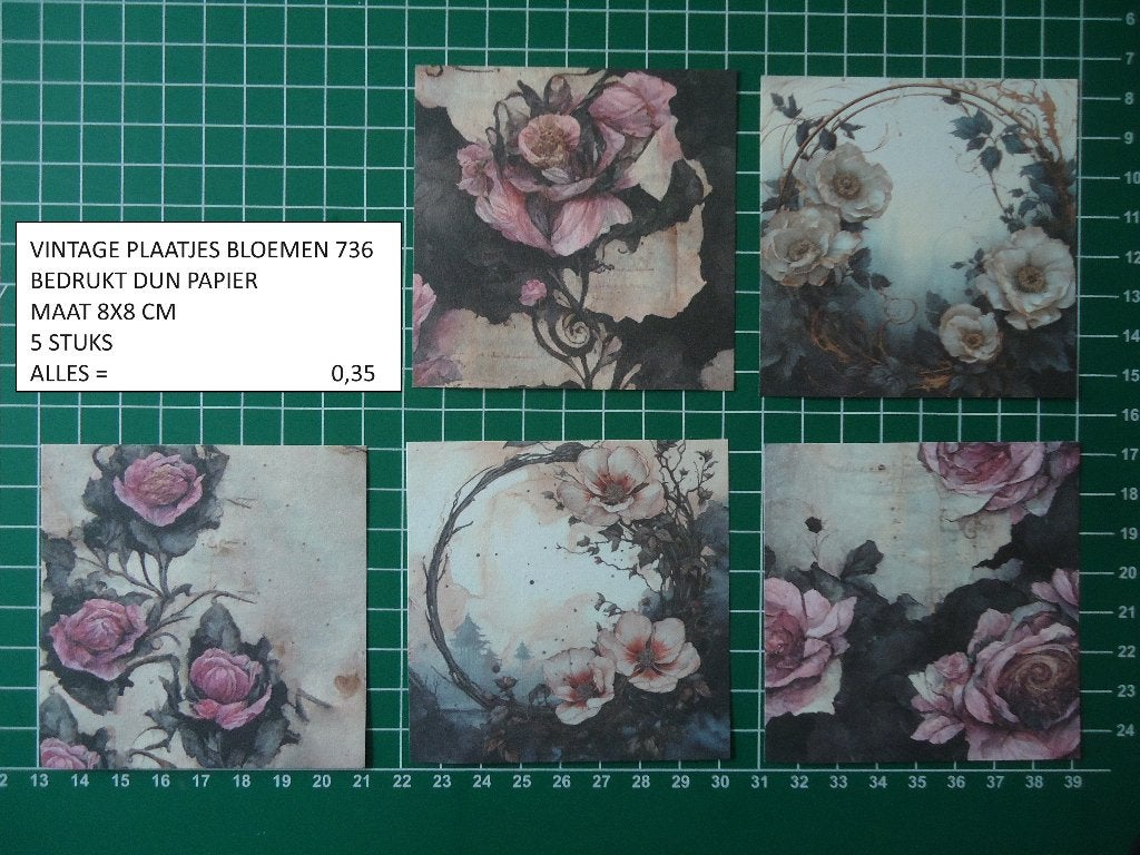 ⚠️nu 0,25 : vintage plaatjes bloemen 736 ( alleen verzenden, Ophalen, Nieuw, Overige thema's, Knipvel