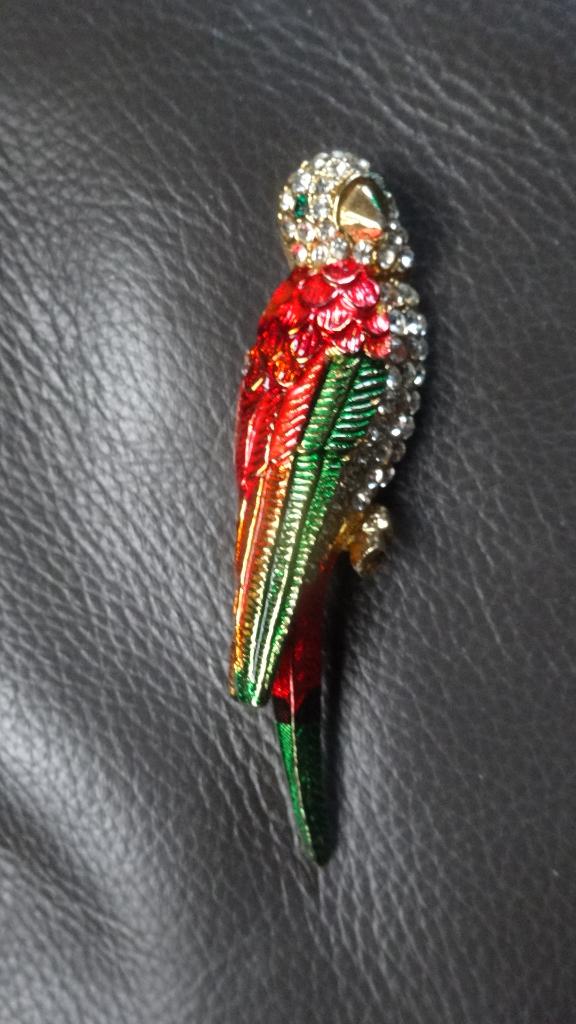 PAPEGAAI BROCHE * Kleurig *, Overige materialen, Met strass, Verzenden, Nieuw